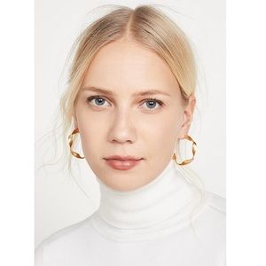 Madewell Gold Ribbon Hoop Earrings